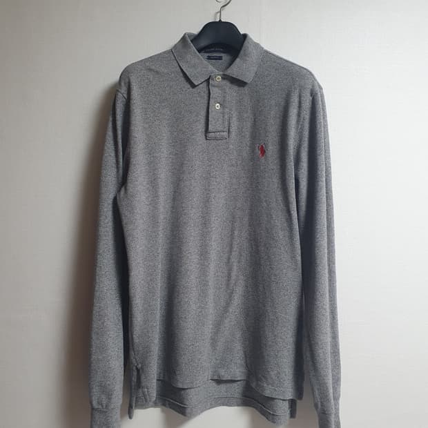 폴로 랄프로렌 커스텀핏 긴팔 카라티 그레이 M