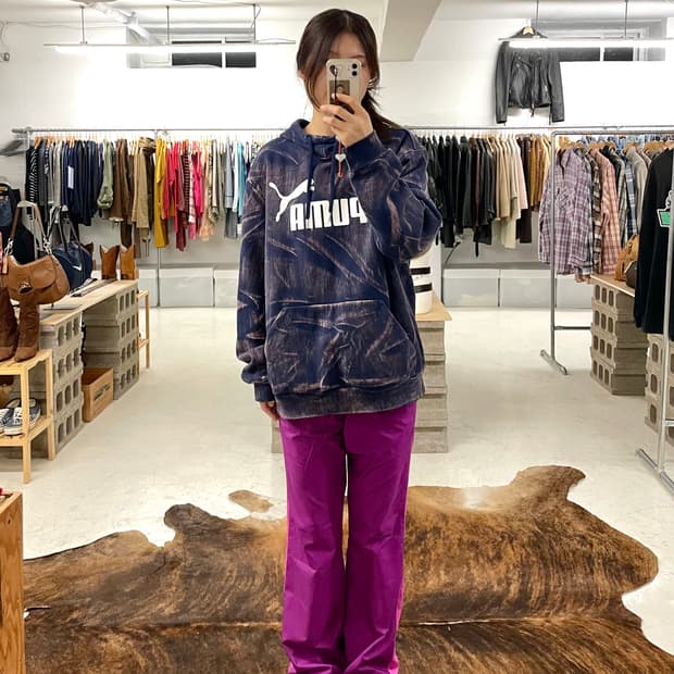 PUMA bleach washed hood t-shirts 디지털 프린팅