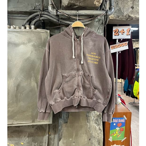 AECA 피그먼트 후드집업 브라운 L #csz3605