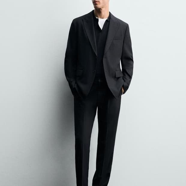 자라 오리진 이탈리안 메인 패브릭 블랙 울 팬츠