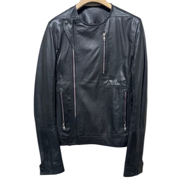 [정품] 14ss 릭오웬스 비셔스 크루넥 레더 자켓 50사이즈