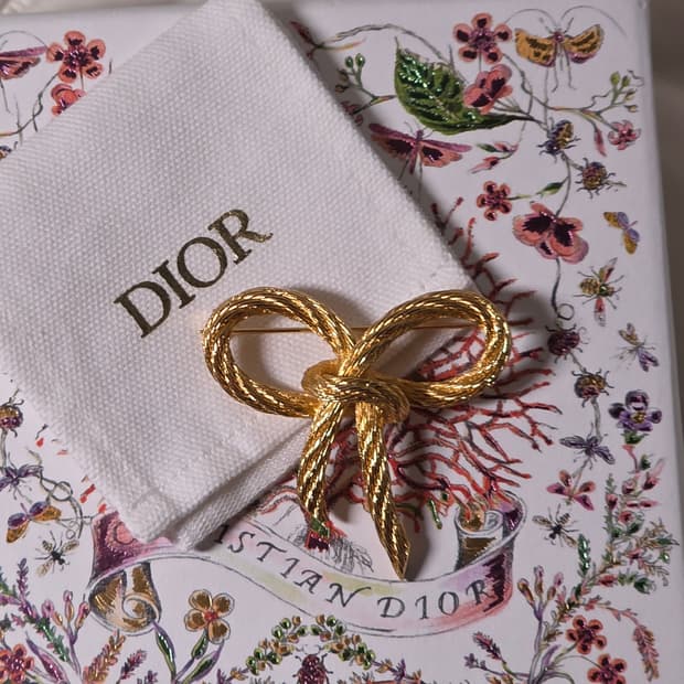 디올 빈티지 밧줄 리본 브로치