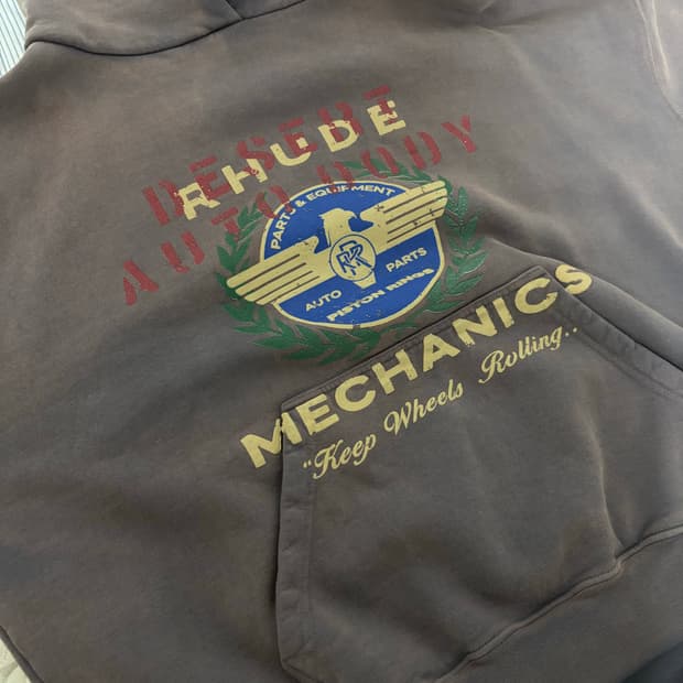 새상품 Rhude mechnics 메카닉 후드 L