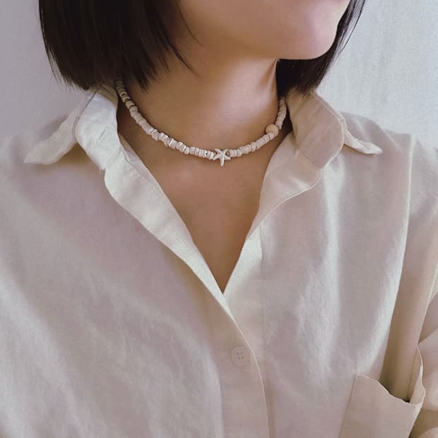 Ivory beach wood necklace