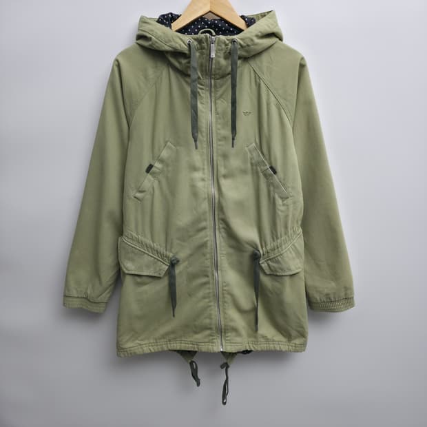 [S] 아디다스 올리브 후드 야상 자켓