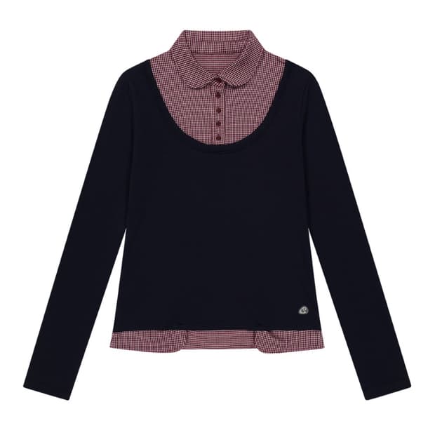 코이세이오 리버시블 칼라 롱슬리브 네이비