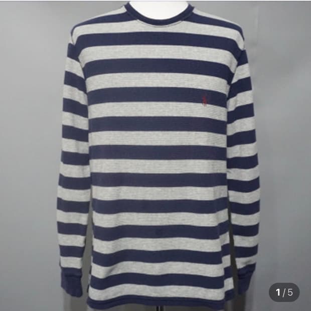 폴로 와플니트 롱슬리브 티셔츠 엄성현티