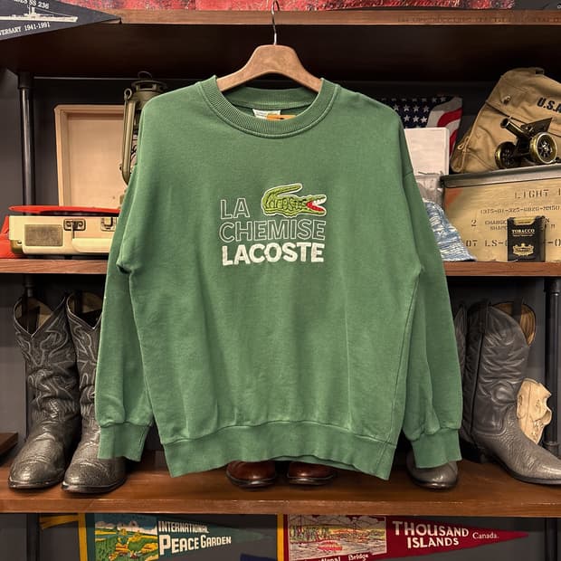 80~90s 슈미즈 라코스테 시그니처 레터링 엠브로이드 스웻셔츠 N894