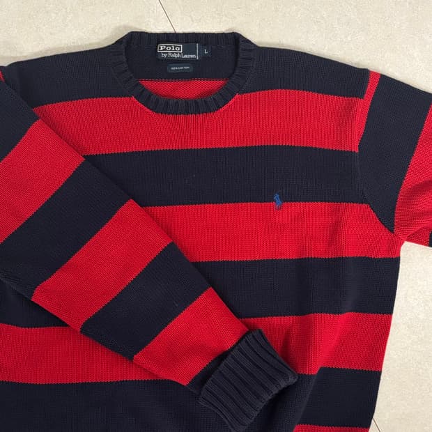 폴로 스트라이프 니트