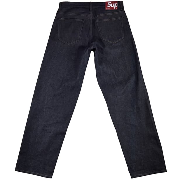 슈프림 리지드 루즈 핏 셀비지 진 리지드 인디고