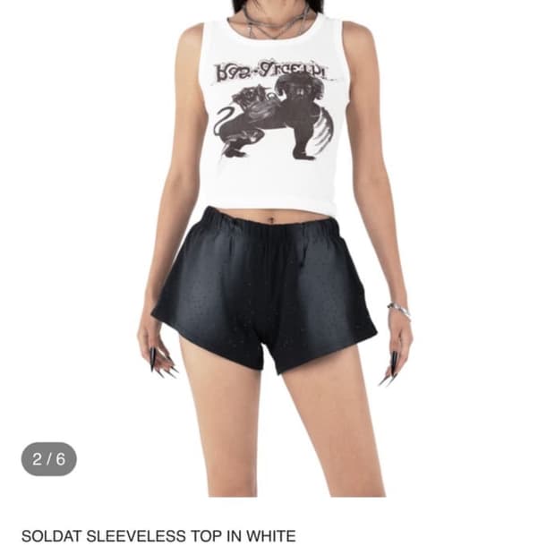 SOLDAT SLEEVELESS TOP IN WHITE 프린팅 나시 