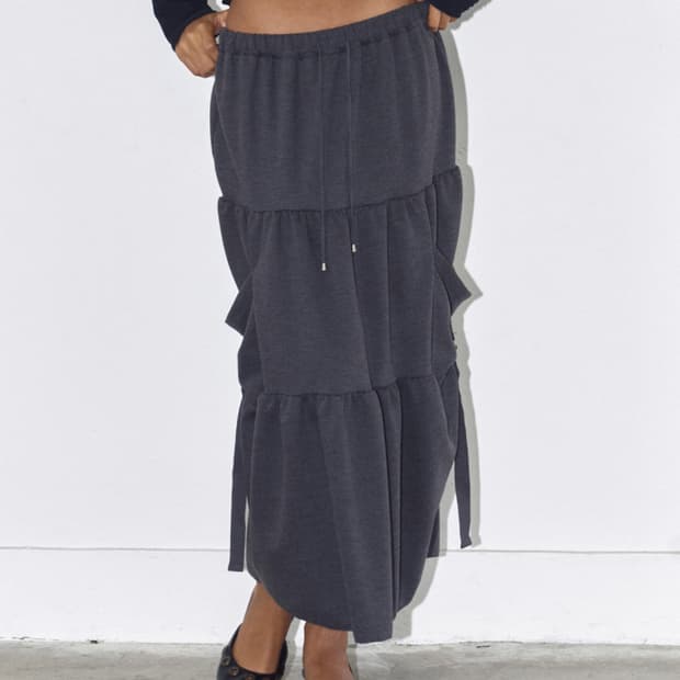 Polysooem 폴리수엠 시어링 카고 스커트 차콜