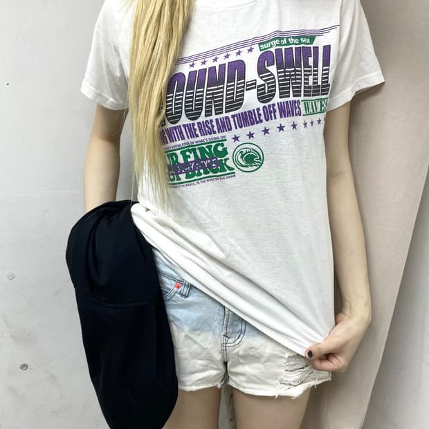 [Double Focus] Y2K Kitsch Print White Te