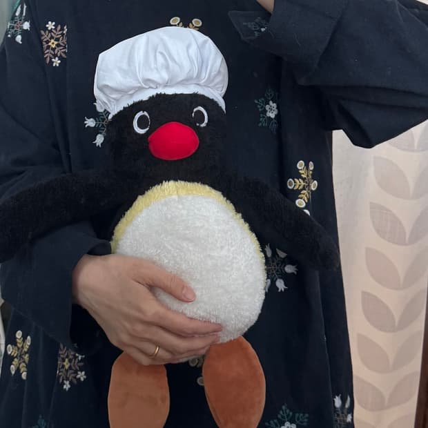 귀여운 핑구 요리사 봉재 인형 택있음