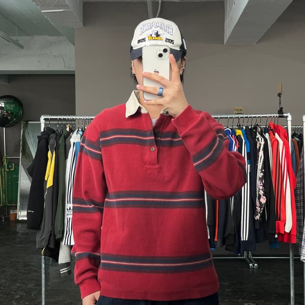 노티카 카라 긴팔 티셔츠