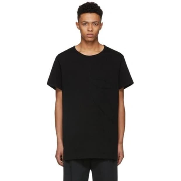 요지야마모토 Black Leaf T-shirt