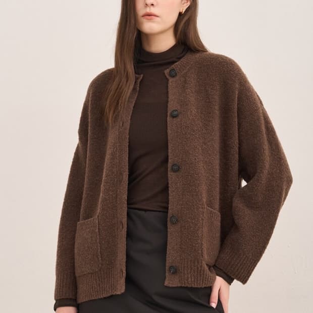 SJSJ 25SS 부클 울 니트 가디건 (CB)