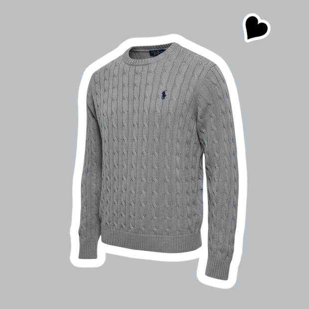 신형 폴로 랄프로렌 그레이 꽈배기 면니트