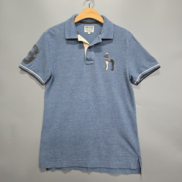 헤지스(HAZZYS) 브리티시 퍼피 자수 슬림핏 카라티 100