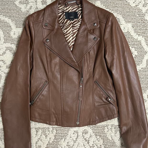 빈티지 스터드 리얼레더 양가죽 라이더자켓