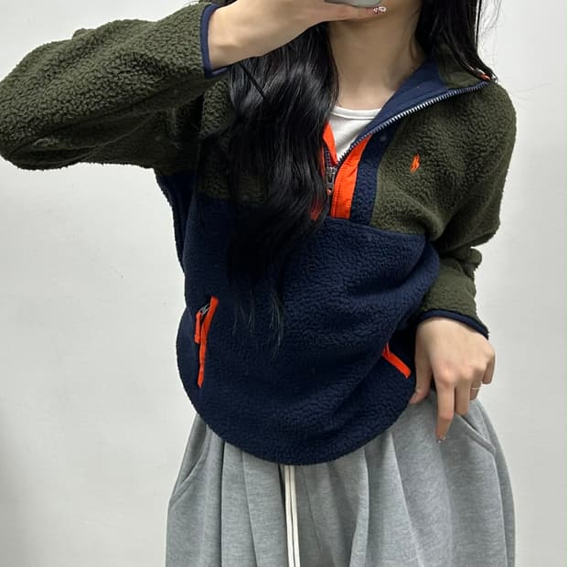 *최신형 폴로 랄프로렌 큐알택 플리스 풀오버 하프 자켓 반집업(L)