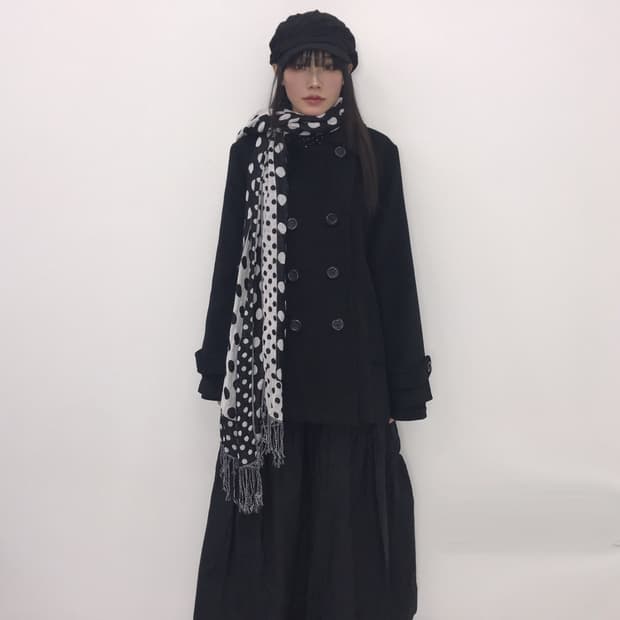  Sorridere Black Double-Breasted Peacoat