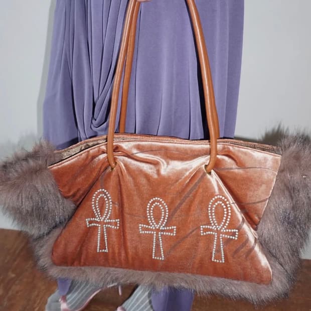 스컬프터 Fluffy Slouch VelvetBag BurntOrange