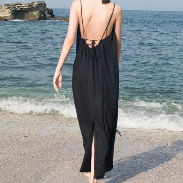 LFM_ Back Strap Long Dress