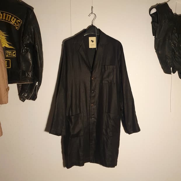 Klasica linen black 4button coat