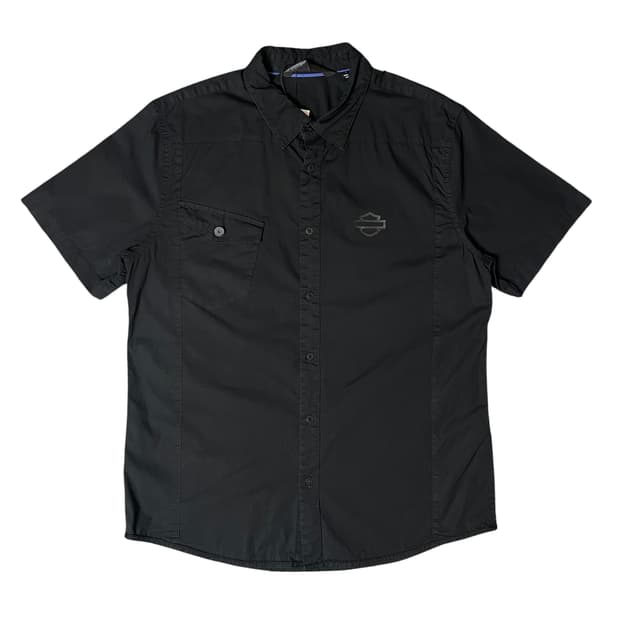 할리데이비슨 블랙 코튼 원포켓 메쉬 반팔 셔츠 L