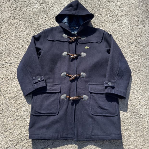 라코스테 울 떡볶이 더풀 코트 네이비 B87