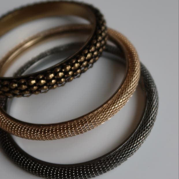 bronze mesh bangle set