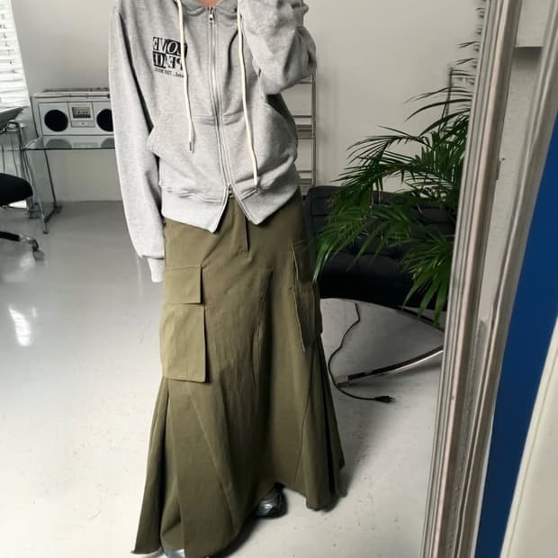 (새상품) 카고 롱스커트