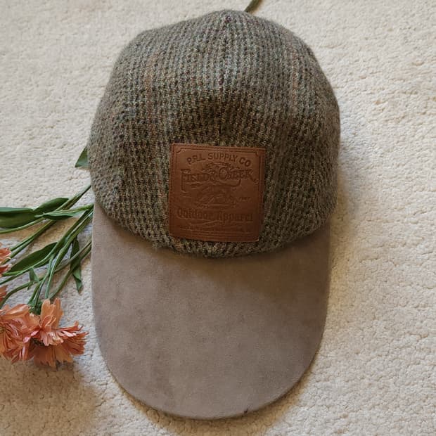 폴로 랄프로렌 캡모자 트위드 울 레더 롱빌 헌팅 캡 F