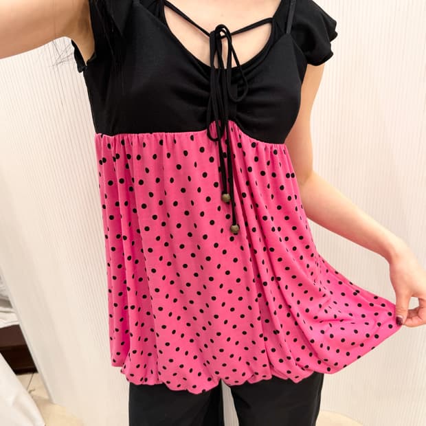 Polka hotpink sleeveless