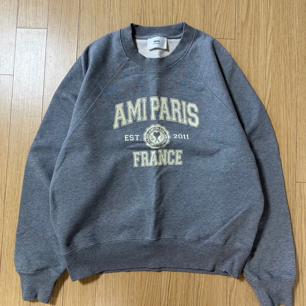 아미 파리 프랑스 스웨트셔츠 헤더 그레이