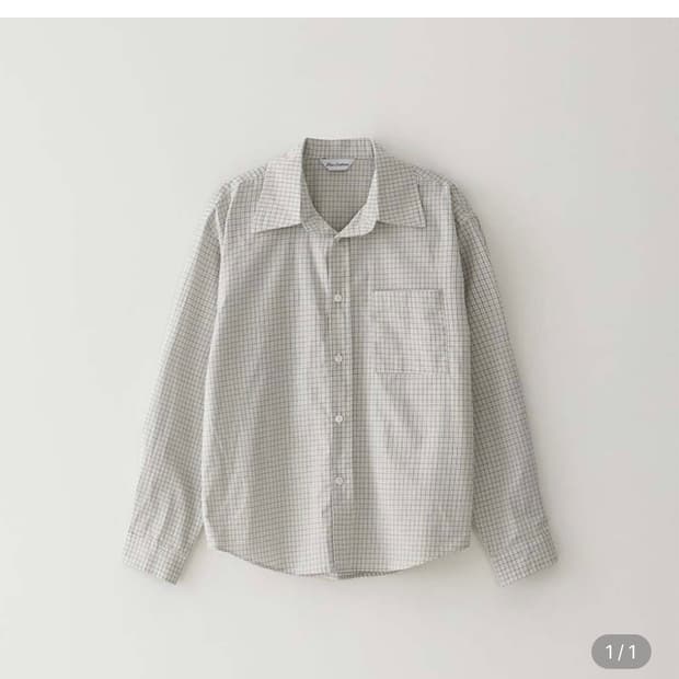 블루썬플라워 체크 셔츠