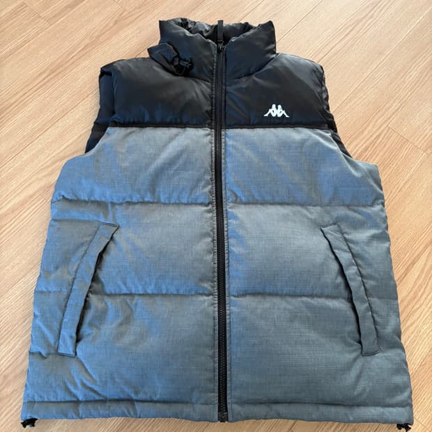 카파 덕다운 패딩 조끼 블랙/회색 95