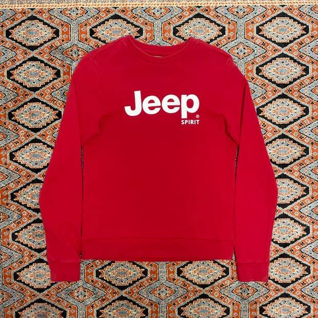 지프 스펠로고 레드 맨투맨 티셔츠 여성S