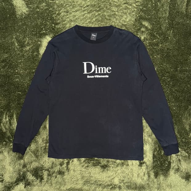 [M] Dime 다임 로고 프린트 릴렉스 핏 롱슬리브 티셔츠 블랙