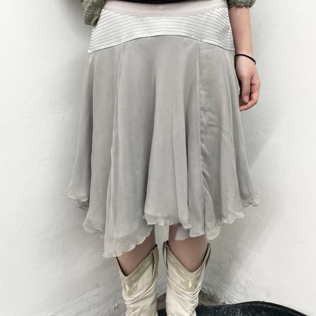 페어리 실크 프릴 스커트