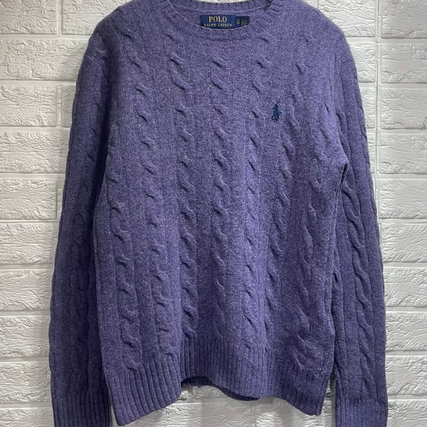 정품 폴로랄프로렌 케이블니트 XS 울100꽈배기니트:)