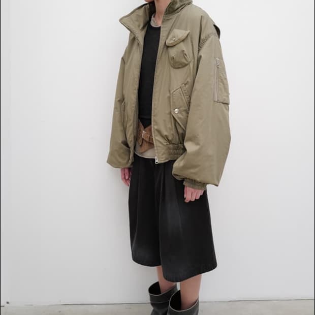 오픈 와이와이 카고 봄버 카키 S size 새것