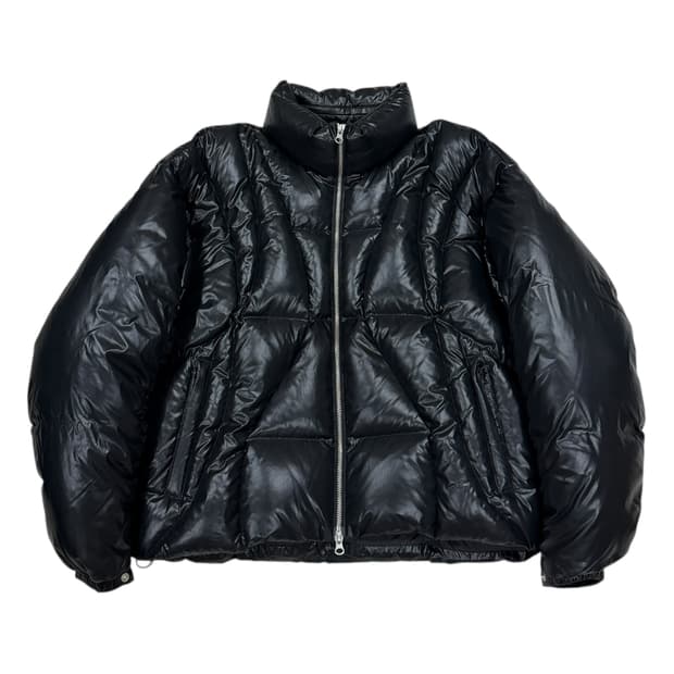 인사일런스 웨이브라인 덕 다운 패딩 자켓 블랙 L