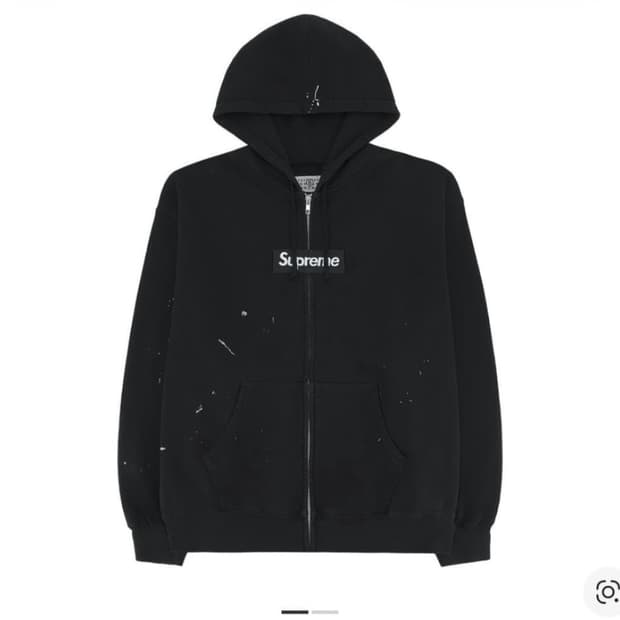 슈프림 마르지엘라 박스로고 후드집업 블랙 S