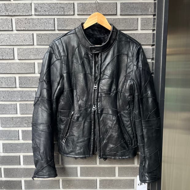 90s NUMERODUE 패치워크 양가죽 자켓 