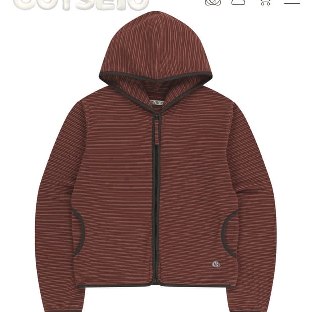 코이세이오 STRIPE FLEECE HOOD ZIP-UP RED