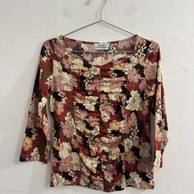 flaneur flower shirring top