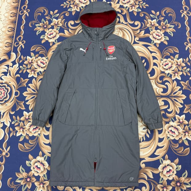 (M)푸마 Puma 아스날 17/18 벤치 코트자켓(차콜,2Way지퍼)
