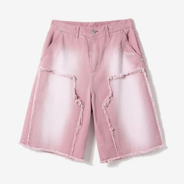가터갤러리 패치드 데님 버뮤다팬츠 핑크